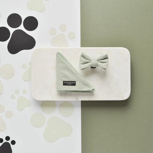 Cocopup London - Sage Tweed - Bow Tie